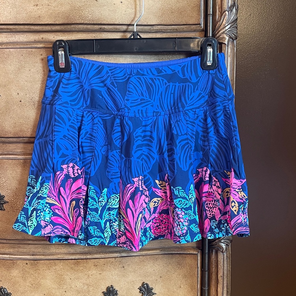 Lilly Pulitzer Blue and Pink Mini Skirt